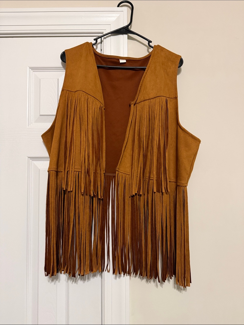 Fringe Suede Vest - Tan Brown Women's Vest